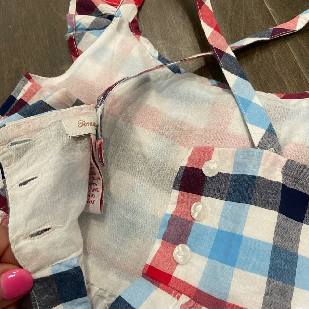 Tommy Bahama Red White and Blue Checkered Dress size 4T | 5T - Picture 5 of 6